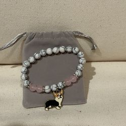 Corgi Gifts for Corgi Lovers, Tri Color Dog, Beaded Bracelet Corgi Jewelry