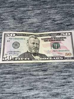 RARE AND UNIQUE SERIAL NUMBER $50 DOLLAR BILL 
