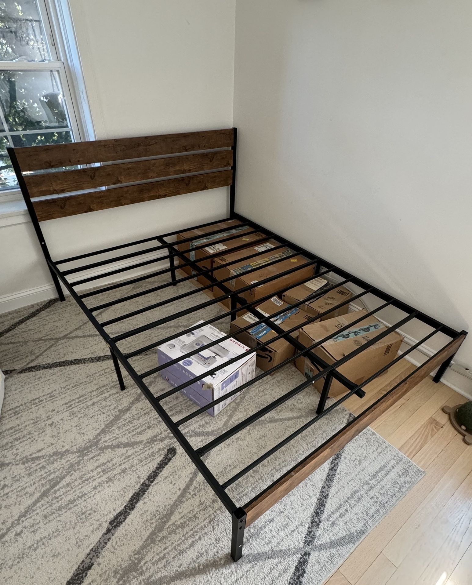 Wooden Queen Bed frame with Headboard and Foot