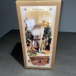 VTG Grandeur Noel 16” Fabric Santa 2000 Collectors Edition Skis Christmas w/ Box
