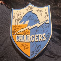 Autographed NFL Chargers Plaque 
