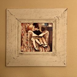 Farm House Picture in wood Frame