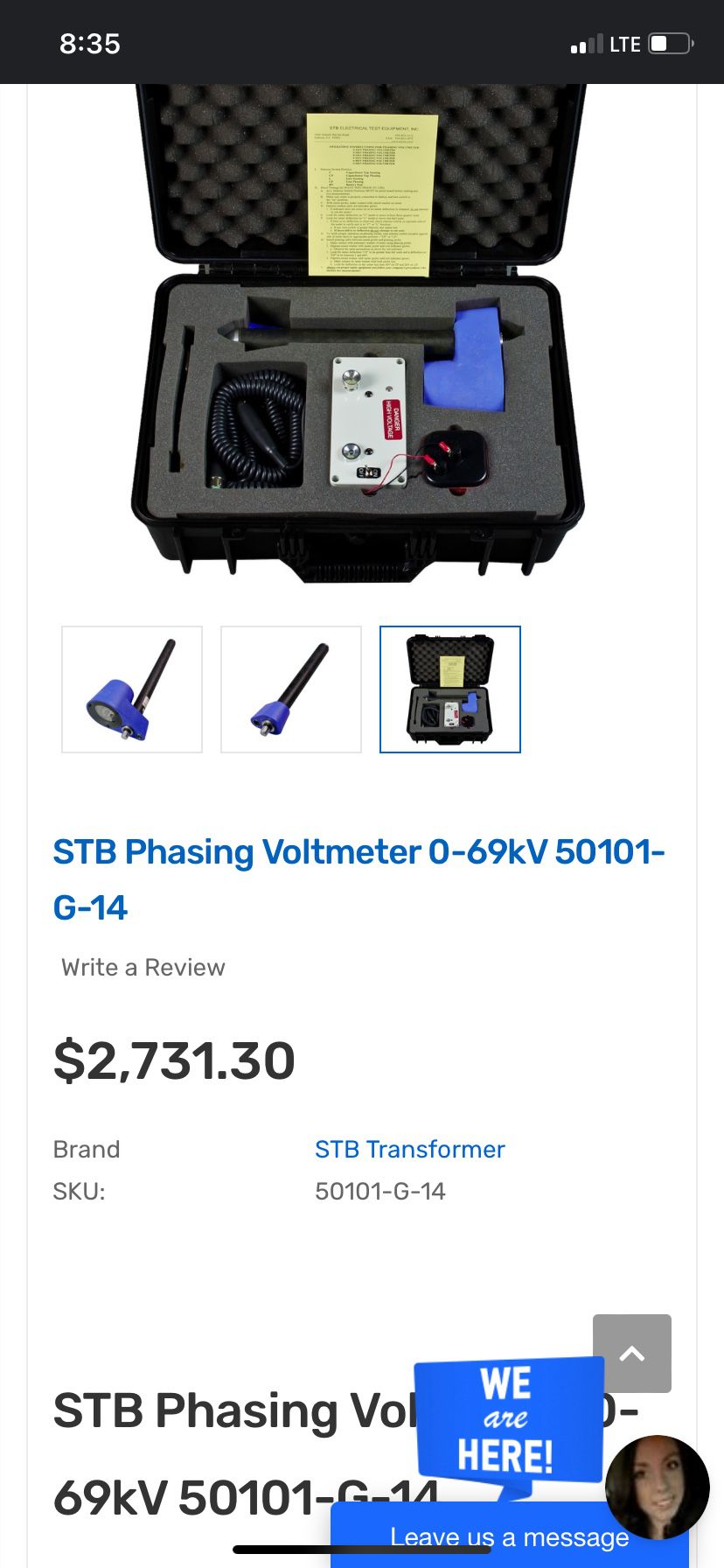 STB Phasing Voltmeter 0-69kV 50101-G-14