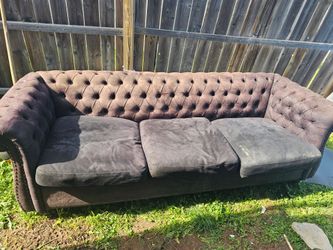 Dark Brown Tufted Sofa