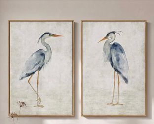 Blue Heron Canvas Art (set of 2) 24x36