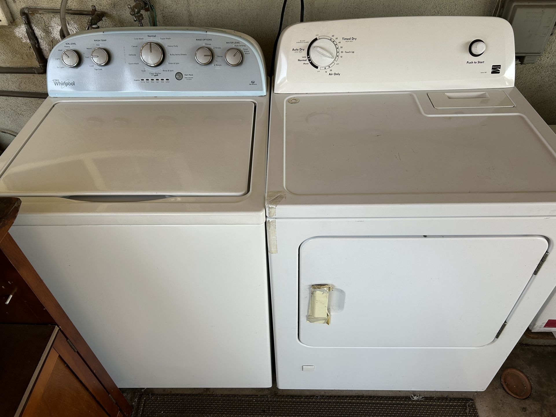 Whirlpool Washer and Kenmore Dryer