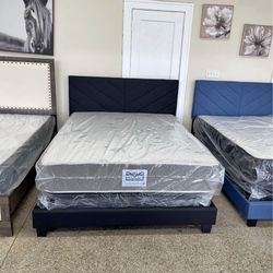 Brand New Queen Bed Frame With Mattress & Box Spring  For Only $349Today 🚨 Ready For Delivery 🚚 