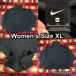 Nike Therma Fit Fleece 1/2 Zip Heather Gray Pullover Women’s Size XL DM8183-032