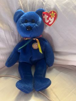 Ty Beanie Baby Royal Blue Bear with Tags