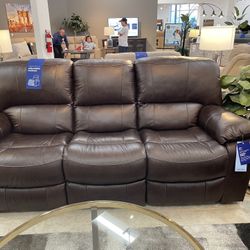 Leather Sofa & Love Seat With Power Recliners 