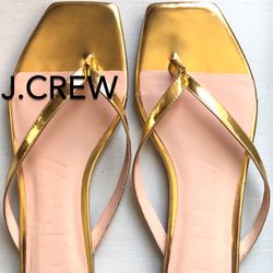 🌞(NEW) WOMEN’S J.CREW CAPRI THONG SANDALS IN METALLIC LEATHER - SIZE: 8 (MSRP: $98)🌞