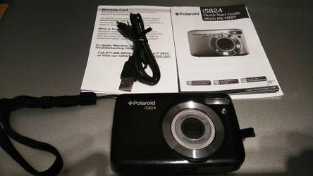 Polaroid iS824 16 Digital Camera with 2.4" LCD, Black (IS824-BLK)
