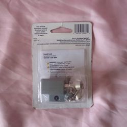 Push-In Sliding Door Keyed Lock, 1 In., Diecast And Steel Components, Aluminum
