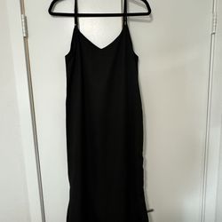 Black Midi Slip Dress