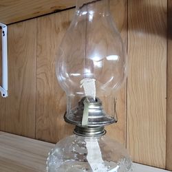 Antique glass oil lamp