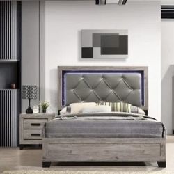 Bed frame Light Grey With Led Light 