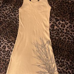 Surf Shop Beach Coverup Pool Tank Ribbed Yellow Dress-S