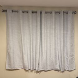 Blackout Curtains + Rod Set – 52x63” Cream Grommet Panels, Noise Reducing