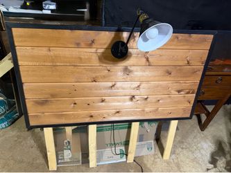 Custom Full-Size Headboard with Built-In Lamp