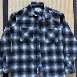 Carhartt WIP black And White Wool Flannel L Large CLEAN