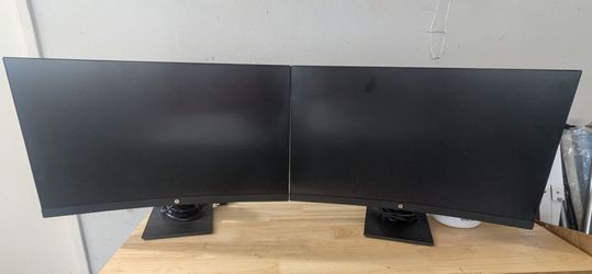 HP V27c G5 27" Curved LCD Monitor, Black 65P60AA PC1770541 - Quantity 2