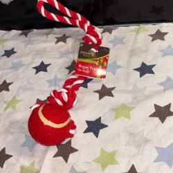 Christmas rope toy for dogs it’s red and white new with tag