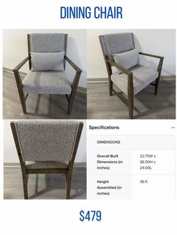 Mid-Century Upholstered Dining Chair with Arms