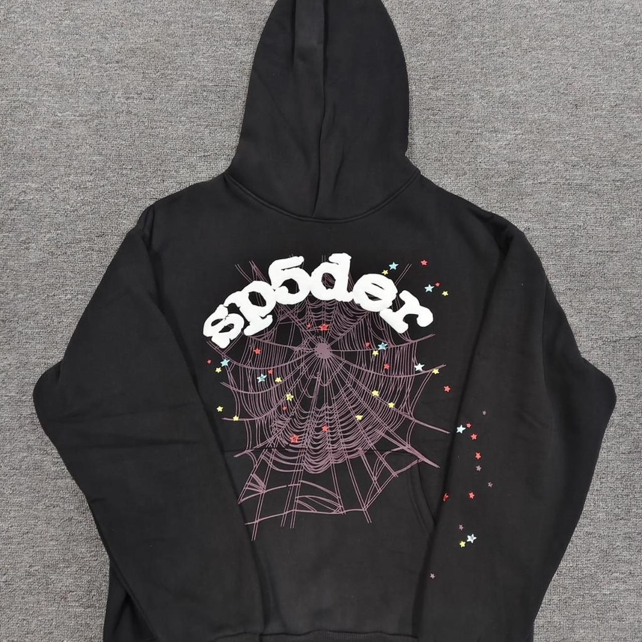Black and purple Sp5der hoodie