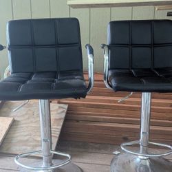 Two Adjustable Bar Stools 