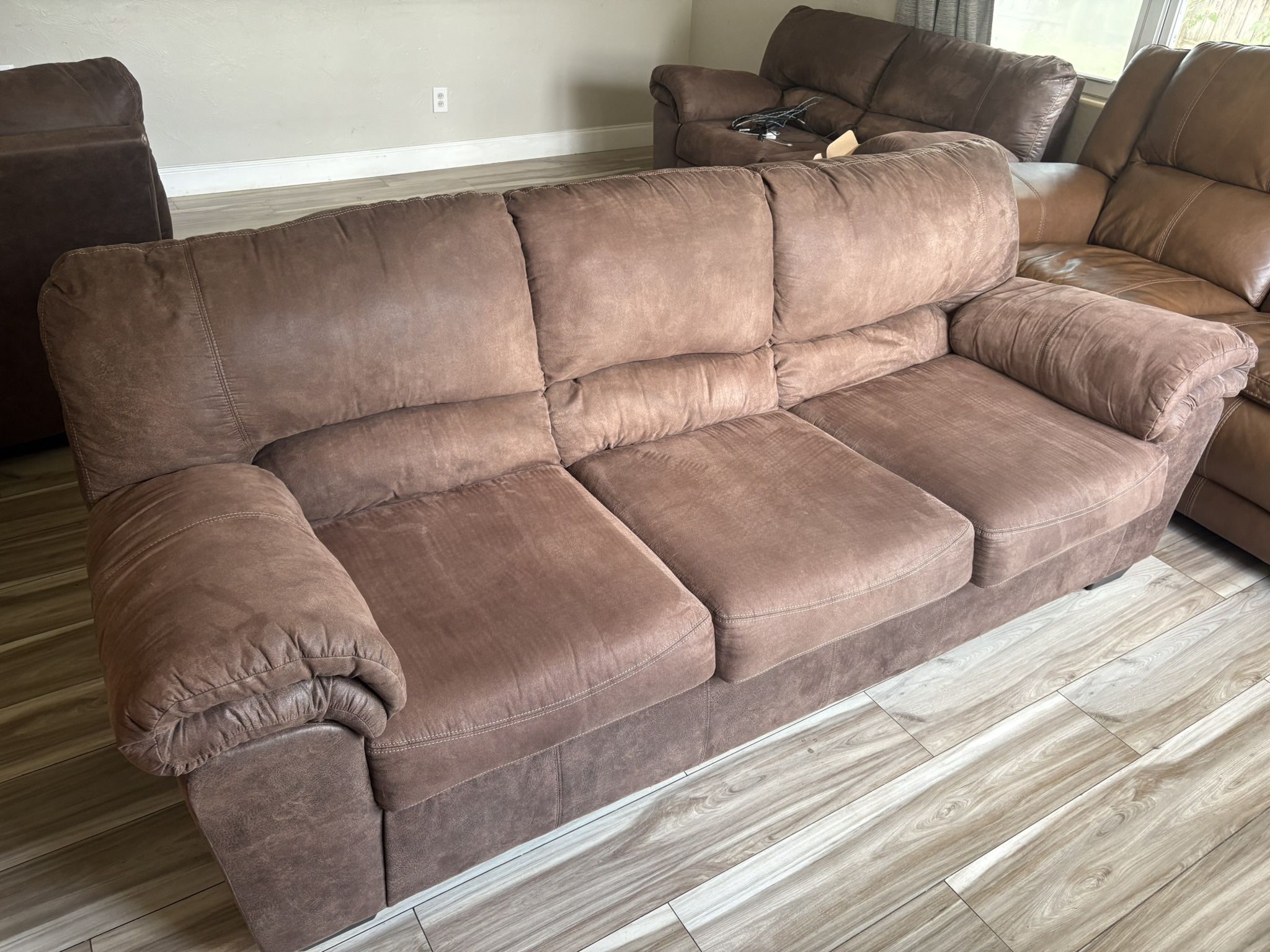 Suede Living Room Set Sofa/Loveseat/Recliner