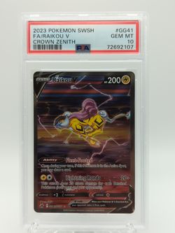 PSA 10 Gem Mint 2023 Pokemon Crown Zenith Raikou V Full Art