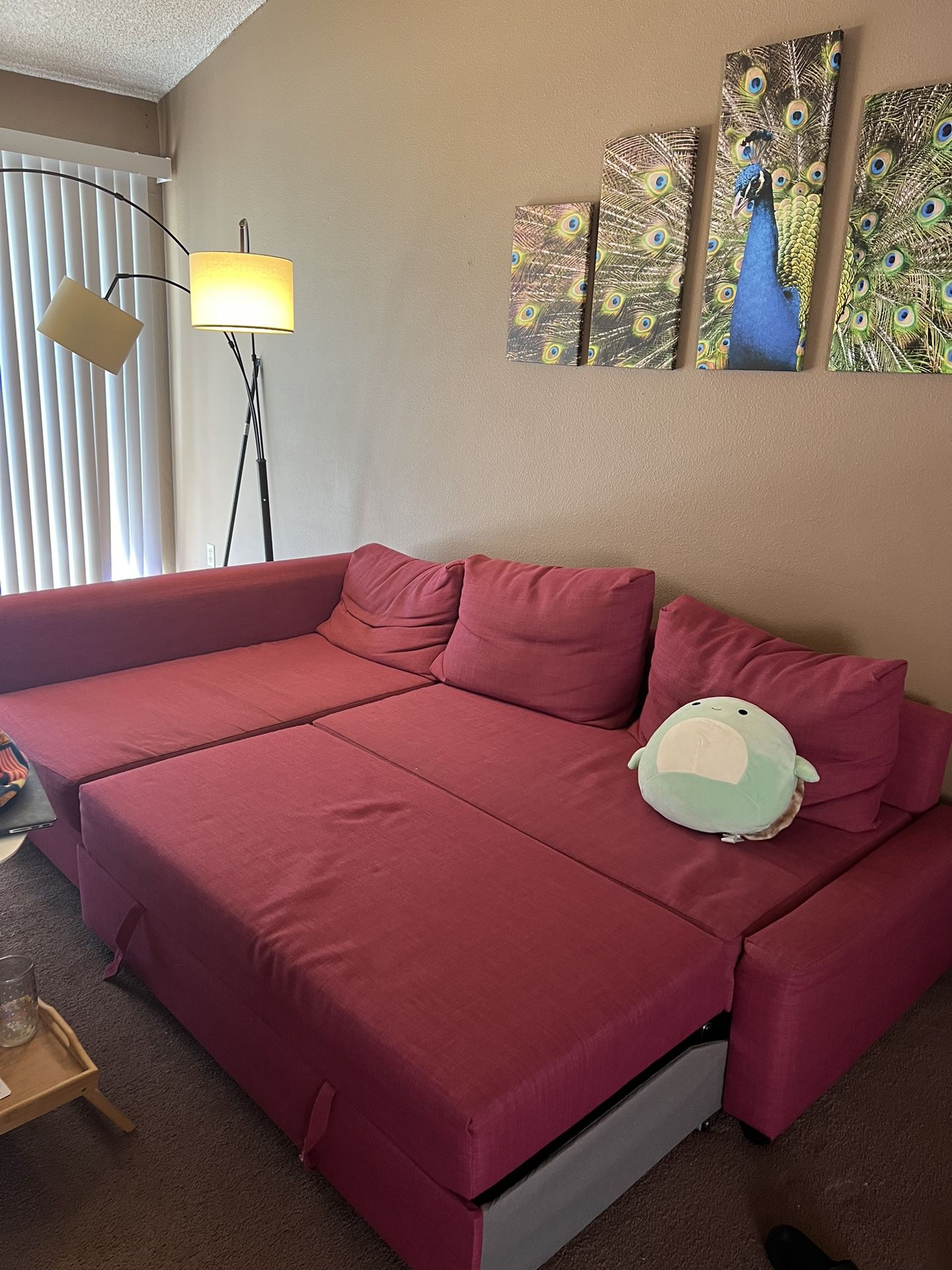 IKEA pink couch