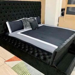 "Paris Platform Bed BLACK/BLUE/GREY KING/QUEEN BRAND NEW
"
