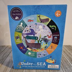 Under the Sea 72 Piece 19" (48.26cm) Round Jigsaw Puzzle by C.R. Gibson Signature Design Group. Place the Spinner in the center & and spin to learn ab