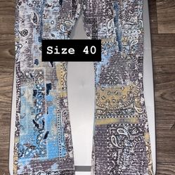 Stacked Bandana Jeans Size 40
