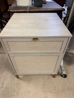 Two-Drawer Nightstand with Gold Hardware