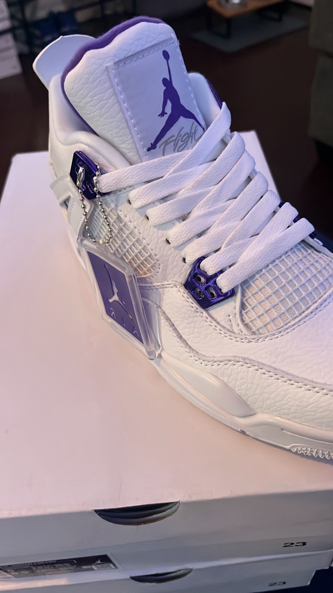 Purple Metallic Jordan 4 Size 8