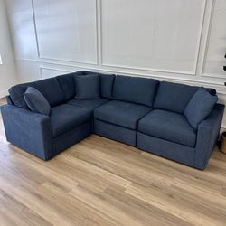 New Modular Blue Sectional Couch