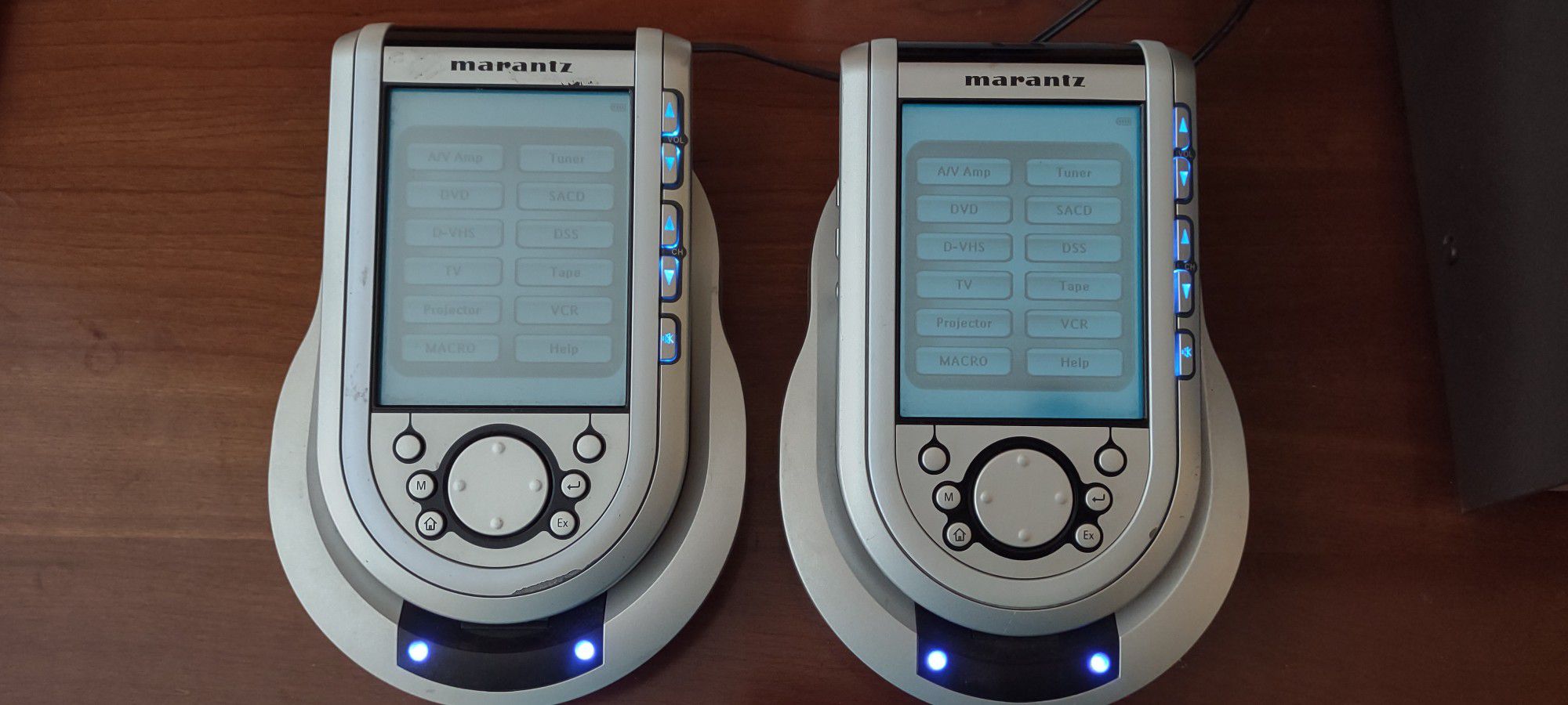 Two Marantz RC5400 Universal Remotes With Charging Cradles 