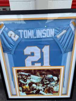 Signed Ladanian Tomlinson framed jersey