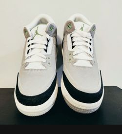 Nike Air Jordan 3 Retro GS Chlorophyll Smoke Grey 398614-006 Size 6.5Y/Womens 8