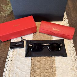 Black/Gold Vintage Cartier Sunglasses 