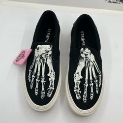 Straye Black Skeleton Slip-On Sneakers
