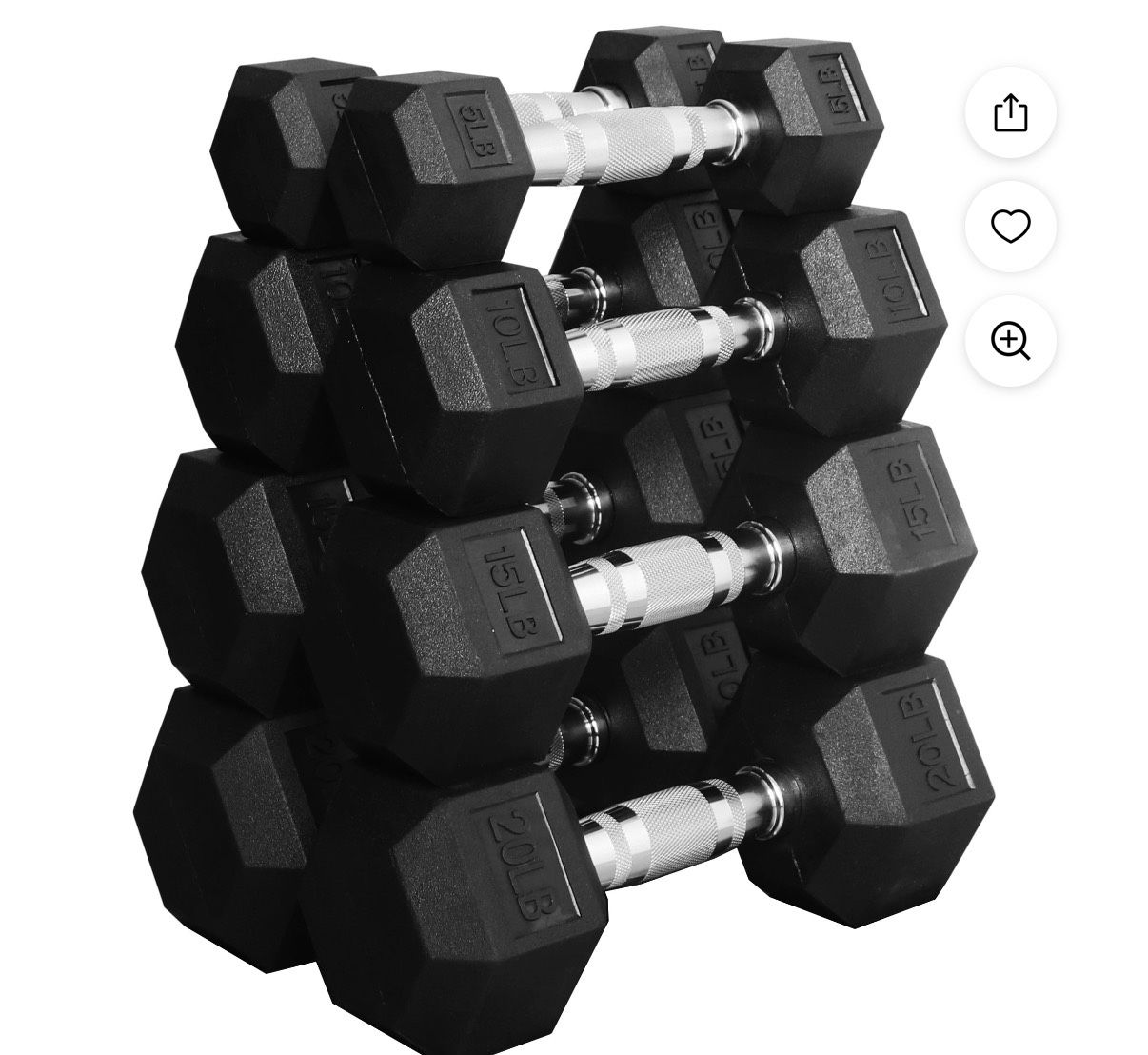 BalanceFrom 150 LB Dumbbell Set, Pair of 5, 10, 15, 20, 25 LBs