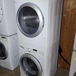 Bosch Front Load Washer And Stackable Gas Dryer Set 