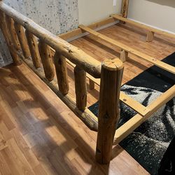 California king log bed frame