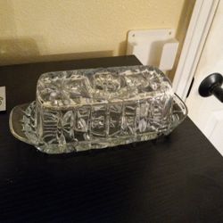 Anchor Vintage Crystal Butter Dispenser. No Cracks.