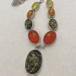 GENUINE AMBER NECKLACE WITH PROTECTIVE COATING ON BACKS ADJUSTABLE