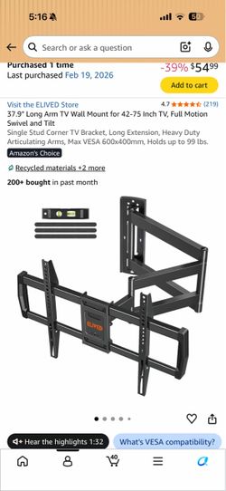 Tv wall mount