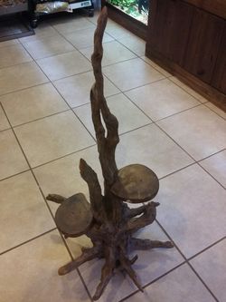 Driftwood plant holder
